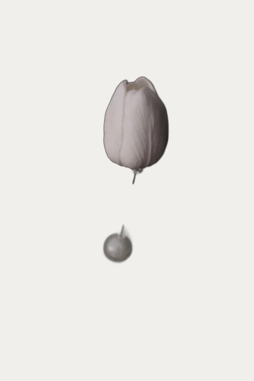 Tulip Lapel Pin White by Katerini Mou