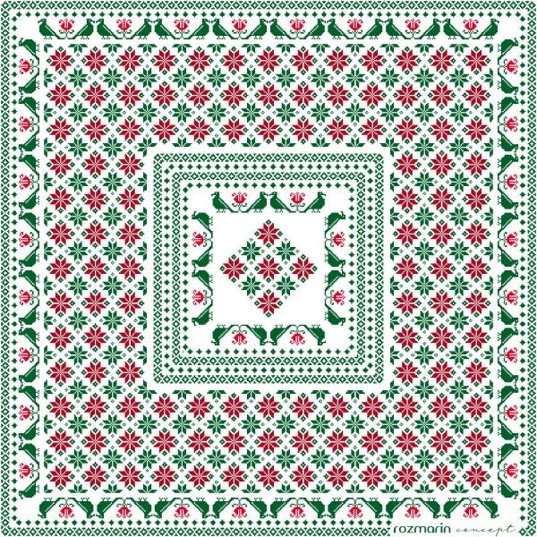 Eșarfă de mătase naturală model Turturele