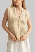 Artisan hand-knitted wool vest One of a Kind
