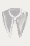 White Folk Bird Embroidered Cutwork Collar by Foberini