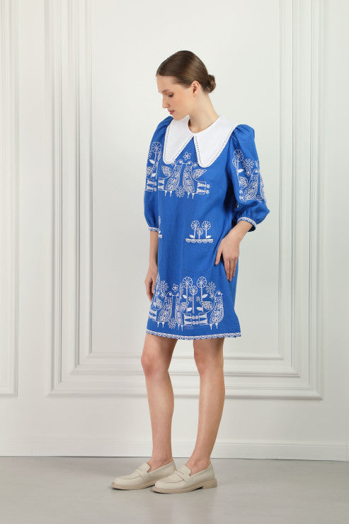 Rochie cu broderie Zozulya blue