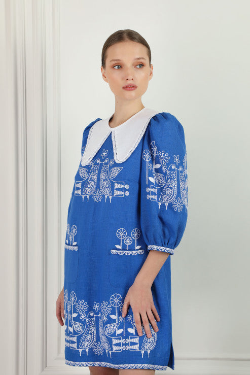 Rochie cu broderie Zozulya blue