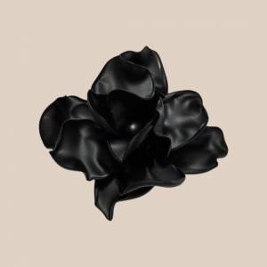 Black Flower Ceramic Brooch 