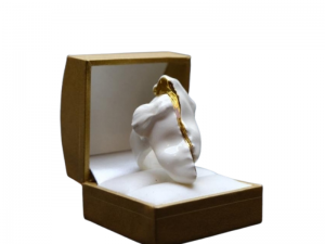 Blanche XXI ceramic ring plated with 24k gold 