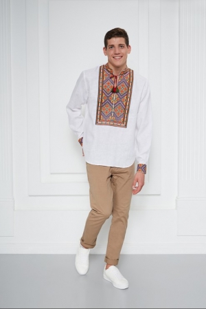 Charpatian White Men Folk Shirt