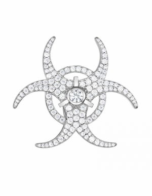 Claudia Florentina Statement silver brooch Don't Touch My Soul