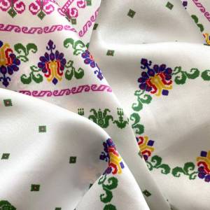 Colorful Tulips Silk Scarf