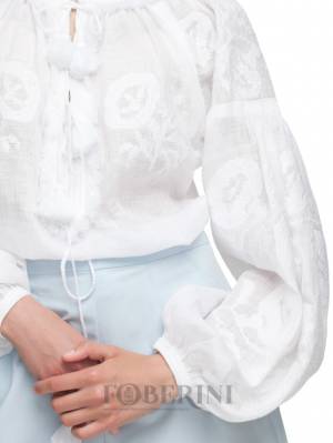 Bluza dama tip ie ucrainian vyshyvanka White Lilly Foberini alba 