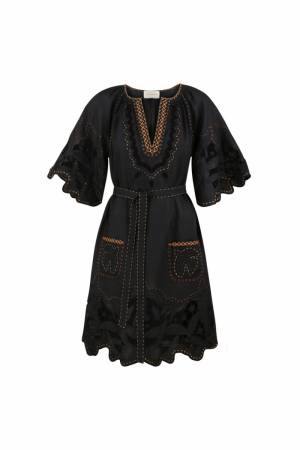 Flying Home Embroidered Dress 
