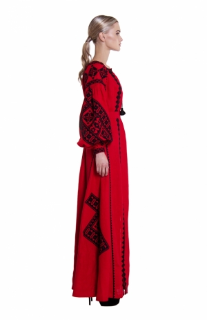 Foberini Embroidered Red Dress “Bereginya”