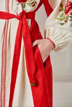 Rochie midi Flora Foberini Lucrata Manual