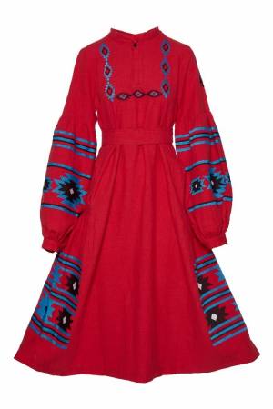 Ivana Folk red Azaro Dress