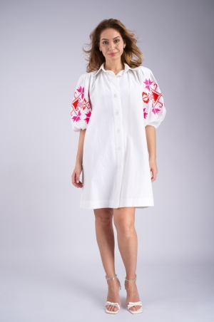Ivana Lara white Embroidered Shirt Dress