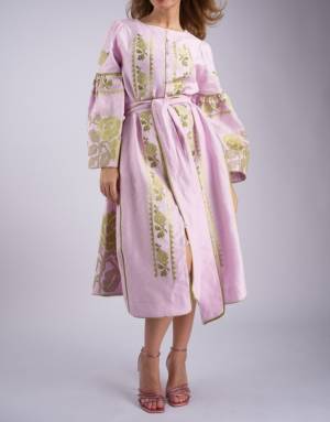 Ivana Pink GraceEmbrodered folk maxi dress