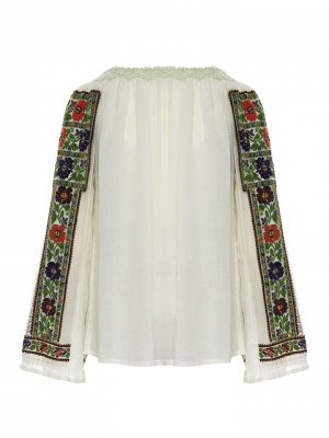 Ie traditionala Ina  vintage broderie pe tulle 