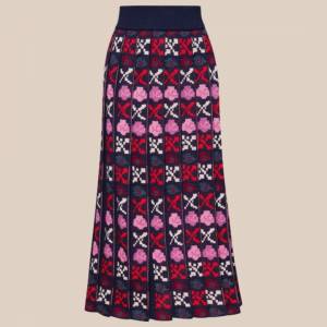Petra navy knitted wool skirt