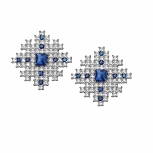 Silver earring Cross Snowflake Claudia Florentina