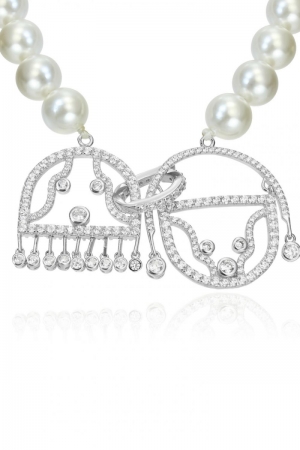 Colier din perle cu argint si zirconii colectia Amour Cuplul - Claudia Florentina