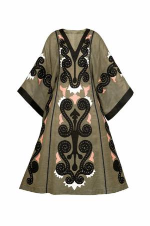 Solar midi kimono dress