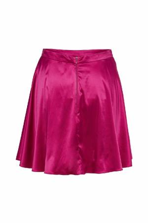 Viva Magenta Silk Mini Skirt