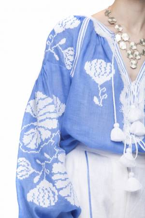  Vyshyvanka sembroidered blouse “Blue Lily”