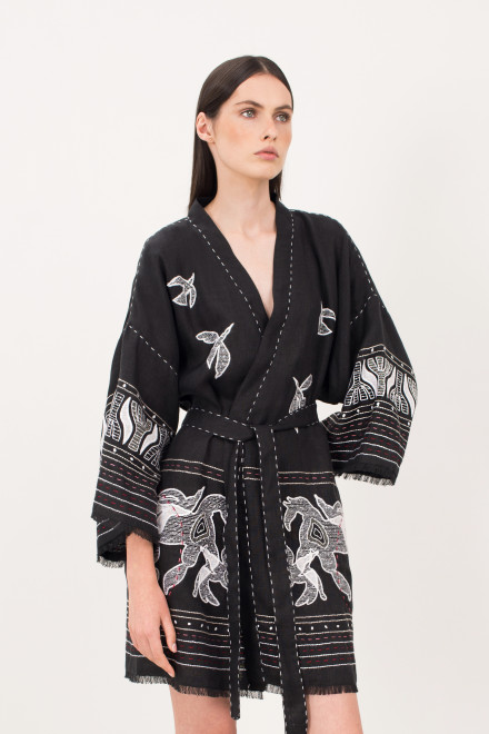 Animal Realm Kimono in Black
