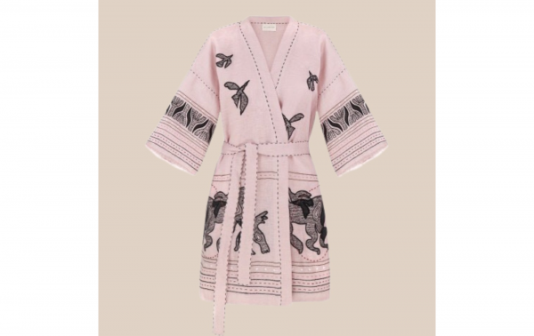 Animal Realm Kimono in Pink Powder