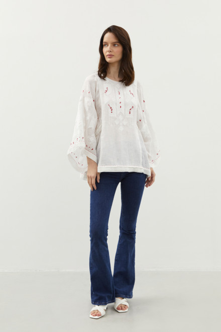 Braille Blouse in White