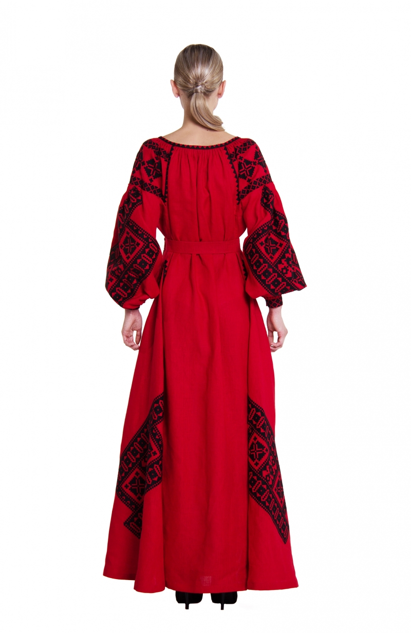 Foberini Embroidered Red Dress “Bereginya”