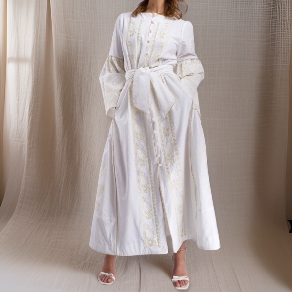 Folk embroidered dress Blanca Ivana
