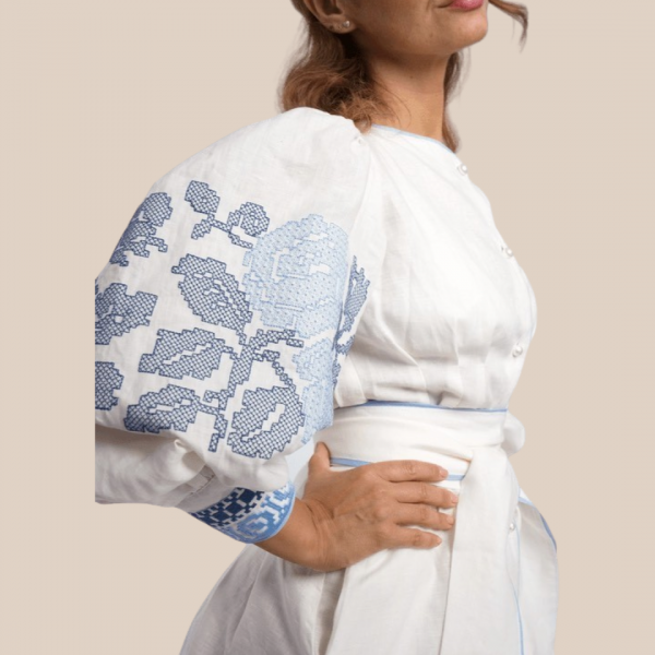 Ivana Azaro Linen Embroidered Dress