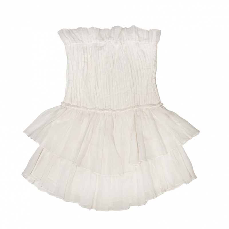 Mini white linen dress Celine
