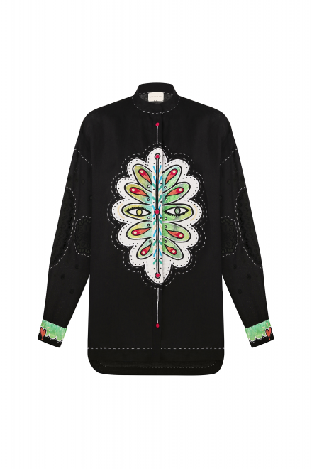 Embroidered shirt in black Molfar