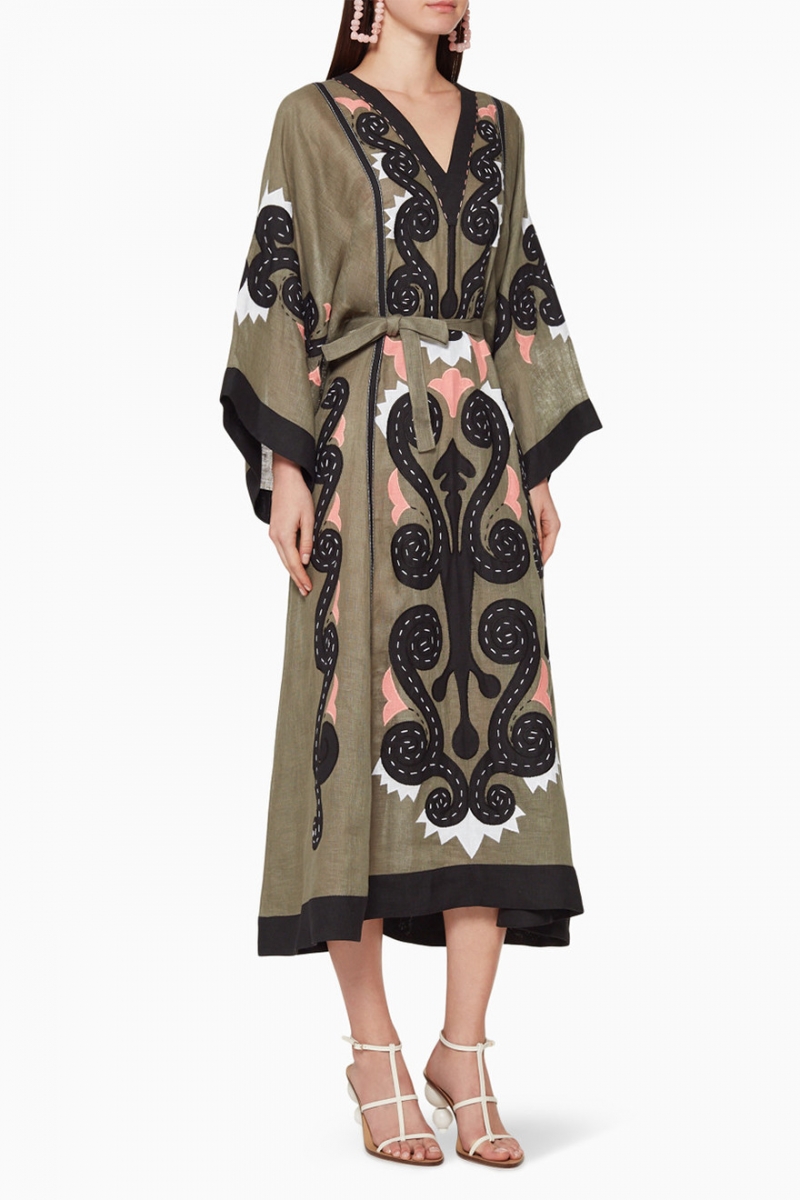 Solar midi kimono dress