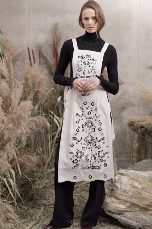 TREE OF LIFE" WHITE DOUBLE APRON