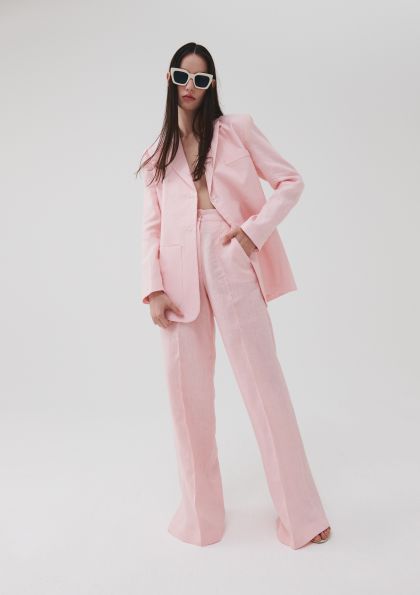 Underflirty Riviera Pink Linen Trousers