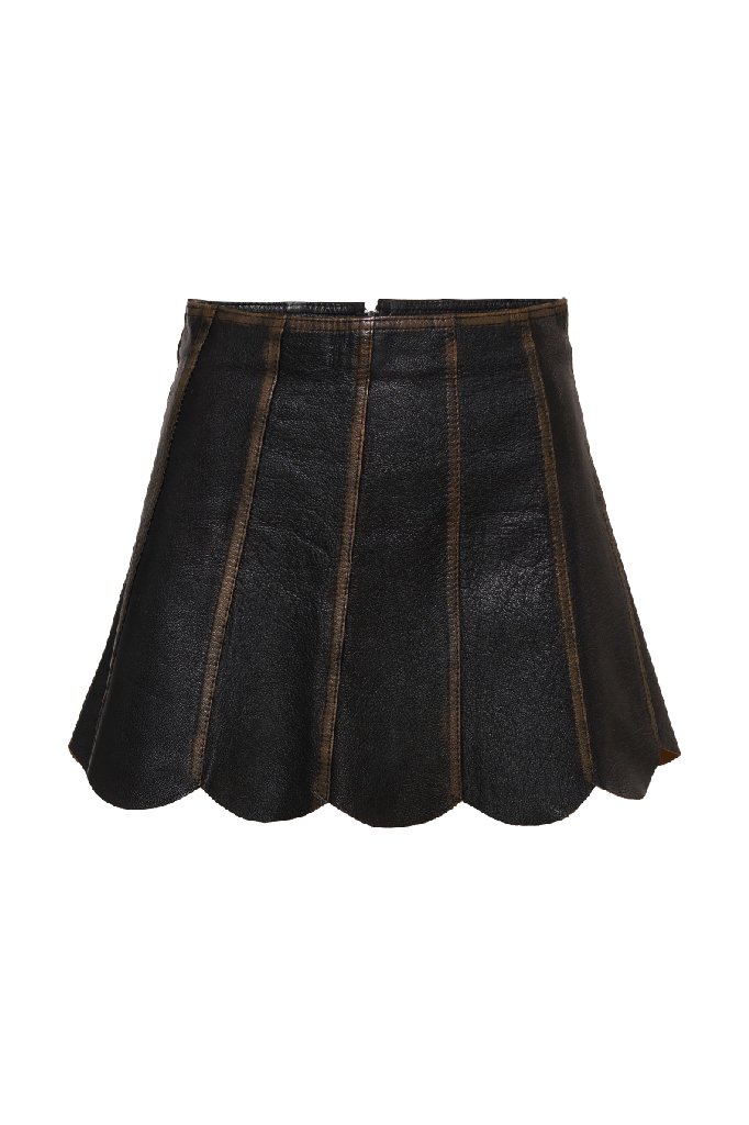 Vintage Leather Mini Skirt  Pre Owned