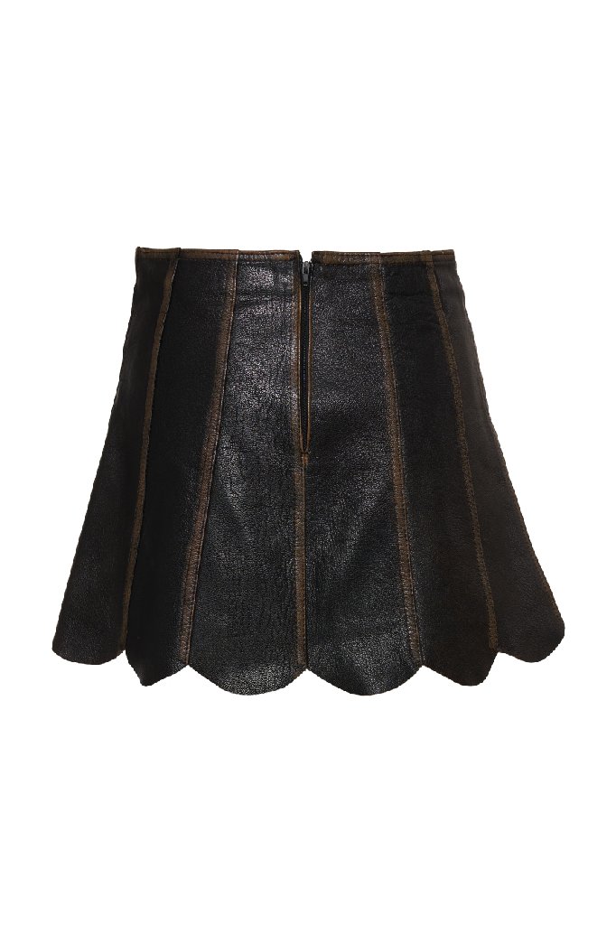 Vintage Leather Mini Skirt  Pre Owned